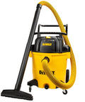 No Bull Heavy Duty 16 Gallon Wet Dry Shop Vacuum With 6.5 Peak Horsepower And 116 Cfm Airflow, black and yellow vacuum with hose and attachments.