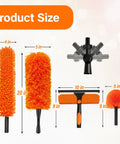 Product size chart for High Reach Duster With Telescoping Extension Pole 5 To 20 Feet, 26 Feet Total Cleaning Reach, 4 In 1 Cleaning Kit For Windows Ceilings Fans And Shelves, Ditch The Ladder Easy Switch Tools For Quick Home Cleanups. showing 4 attachments