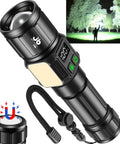 Beast Mode 10000 Lumen LED Flashlight With Digital Power Display, Zoomable Focus, Super Bright Outdoor Light For Camping And Hiking