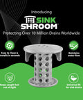 Inside Sink Drain Protector Hair Catcher And Strainer That Fits In The Drain, durable gray design and universal fit.