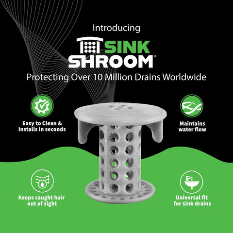 Inside Sink Drain Protector Hair Catcher And Strainer That Fits In The Drain, durable gray design and universal fit.