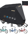 Heavy Duty Tricycle Cover For Adult Trike Waterproof Outdoor Bike Cover With 420D Fabric Nano Coating Scratch Resistant SPF 85 Plus Double Needle Seams on covered trike