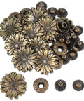 Antique Bronze Metal Snap Buttons Set Ten Pieces Durable Zinc Alloy Fasteners For Leather Craft Handbags Purses Bags Clothing DIY With Vintage Look And Rust Proof Finish.