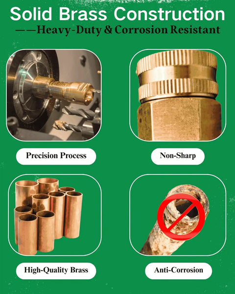 3/4 NPT To Garden Hose Adapter Swivel Connector Brass 3/4 GHT Female To 3/4 NPT Female With Washer No-Fuss Leak-Free Water Hose Fittings For Irrigation And Outdoor Faucets 2 Pack brass connector close-up