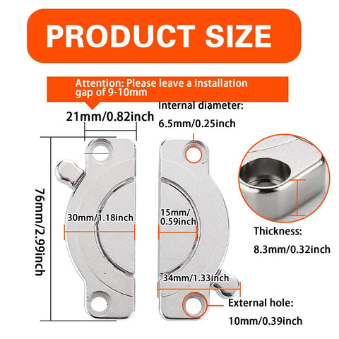 Top Shelf Rock Solid 2 Pack Table Buckle Connectors Heavy Duty Zinc Alloy Wood Joining Hardware dimensions and size guide.