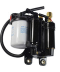 Dual Electric Fuel Pump Assembly Replacement For Marine Engines Fits 4.3L 5.0L 5.7L 4.3OSI 4.3GXI black and white unit with hoses