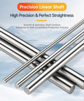 Top Notch 2 Pack 10mm By 150mm Linear Motion Rods Shaft Guide Rails for smooth sliding, chrome plated, high precision, durable C45 steel.