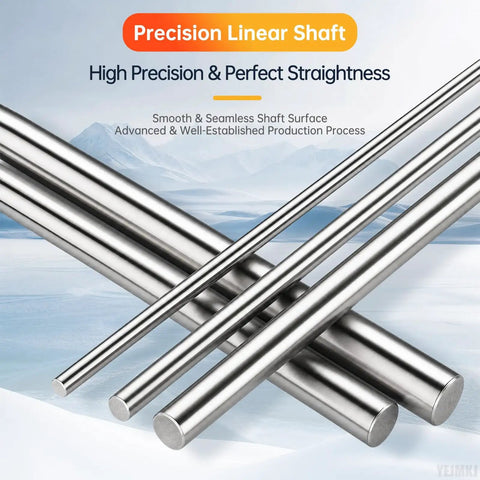 Top Notch 2 Pack 10mm By 150mm Linear Motion Rods Shaft Guide Rails for smooth sliding, chrome plated, high precision, durable C45 steel.