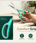 8.5 Inch All Purpose Scissors Set For Office Home Sewing And Crafts With Soft Comfort Grip For Right Or Left Hand turquoise grip