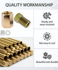 24 Piece 3/16 Brake Line Fittings Kit With 3/8-24 Threads, Inverted And Double Flare Unions And Nuts, 8 Unions And 16 Nuts, Essential Brake Line Repair Set For Flare Fittings, Heavy Duty Auto Grade DIY Gear. Brass brake line fittings kit with 3/16 tubing, unions, nuts, and flare threads