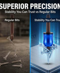 Comparison showing regular drill bit vs Magnetic Screw Ring One Quarter Inch Hex Holder For Drill Drivers with precision