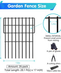 Diagram of No Dig Fence For Dogs And Small Pets 28 Ft Long 17 In High Metal Barrier Panels With 1.2 Inch Gap, includes tools.