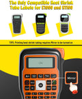 Heavy Duty White Heat Shrink Tube Labels For Cable Wiring 12mm Self Sealing Wire Markers on label maker display with Mirror setting.