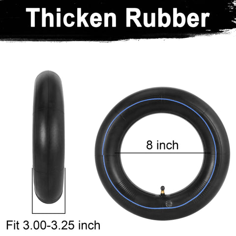 Two Pack Durable Inner Tube For Eight Inch Wheels In 3.25 And 3.00 Width With TR-87 Angled Stem Replacement