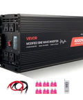 Beefy 4000W Power Inverter Converts 12V DC To 120V AC Modified Sine Wave for RV setup with LCD, remote, cables and fuses.