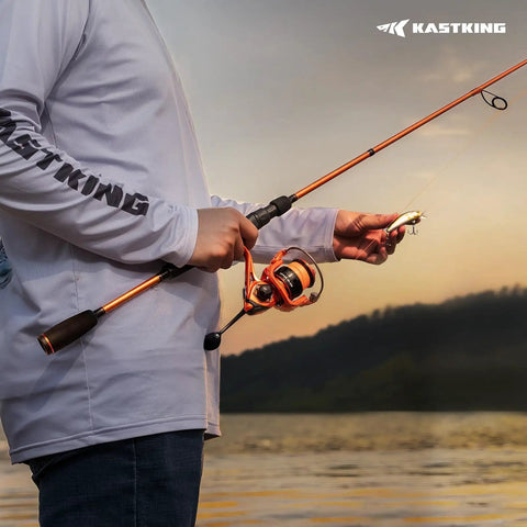 Angler holding Lethal Blaze Spinning Reel With Ultra Smooth Drag Up To 26.5 Pounds On 4000 And 5000 Sizes And 17.6 Pounds On 2000