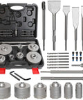 ATOLS 34pc concrete hole saw kit with SDS Plus/Max shanks in case, 30–110mm sizes