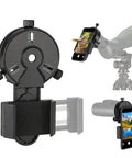 Phone Mount Adapter For Spotting Scopes And Binoculars, Quick Align And Easy Setup, holds phone capturing wildlife image