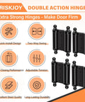 4 Pack 3 Inch Double Action Spring Hinges For Saloon Doors Stainless Steel Black with quick-install and two-way swing