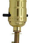 Brass socket component from 64 Piece Lamp Repair Hardware Set With 12 Inch All Thread Lamp Pipe Coupling Connectors Nipples Washers And Lock Nuts