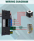 Wiring diagram of 2 In 1 Integrated Stepper Motor Driver And Controller For Nema 17 And Nema 23 Motors, showing connections with labels.