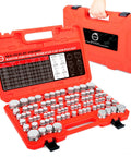 JIC and ORFS Hydraulic Cap and Plug Kit for Industrial Hose, Tube and Pipe Fittings, Pro Grade Precision Threading in ORFS and 37 Degree Dash Sizes 4 6 8 10 12 16 displayed in red case