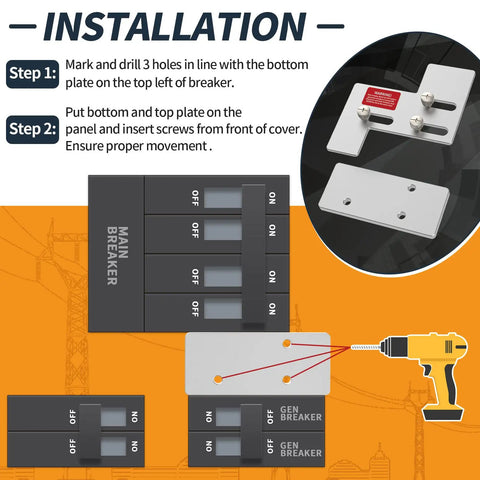 Interlock Generator Kit For 150 Or 200 Amp Main Breaker Panels Fits One And One Quarter Inch Space On Main And Branch Boxes UL Tested