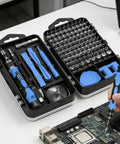 115-In-1 Precision Screwdriver Set With Magnetic Bits Clutch Head Non Slip Ergonomic Handle Tweezers And All-In-One Repair Kit