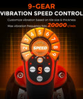Close-up view of control panel on Handheld Tile Vibration Tool With 220mm Leveling Head 9 Speed Adjustable Suction Cup Automatic Tiling Vibrator