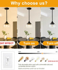 Modern Pendant Light Fixture With Clear Glass Shade And Adjustable Drop Wire For Kitchen Island Dining Room Bedroom Matte Black Industrial Lantern illuminated above a dining table.
