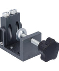 52 Piece Top Shelf 15 Degree Adjustable Pocket Hole Jig Kit With Precision Drill Guide And Self Tightening Clamp close-up view of clamp.