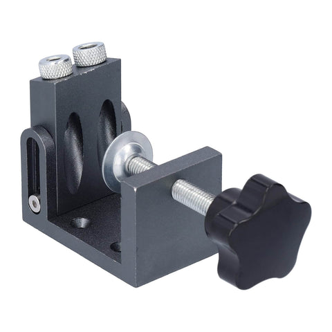 Close-up of Pocket Hole Jig Kit With 52 Pieces, 15 Degree Adjustable Drilling Locator, Aluminum Alloy Positioner For Woodworking