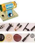 High Torque Electric Bench Grinder Polisher With Variable Speed Dial And Full Accessory Bundle for metal and jewelry work.