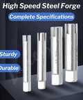 Screw Tap Extractor Set Of 10 High Speed Steel Remover Bits, four sizes shown, sturdy durable extraction tools for industrial use