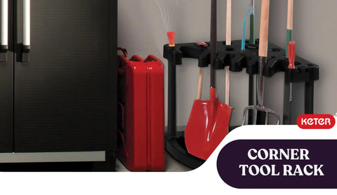 Compact Corner Tool Rack For Maximum Garden Tool Storage And Organization Holds Up To 25 Long Handled Tools Like Rakes Shovels Brooms And Accessories