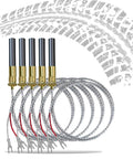 Front view: five thermopile sensors with braided stainless leads and fork terminals for gas fireplaces