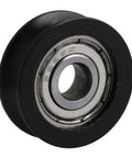 Beefed-Up U Type Groove Pulley Nylon Guide Roller Bearing Wheel Set 4 Pcs For Driving Equipment And Doors Windows, Smooth Low Noise Sliding, Heavy Duty Load Capacity Up To 63 Kg, 0.78 Inch By 0.19 Inch By 0.28 Inch black nylon U-groove bearing wheel