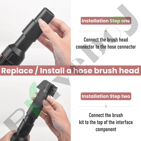 Replacement Hose Assembly And Vacuum Hose Attachment Kit for DCV580 DCV580H DCV581H, step-by-step hose brush installation