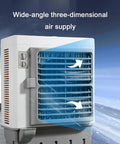 Portable Swamp Air Cooler With Three Fan Speeds And Wide Angle Oscillation Keeps You Seriously Chill All Summer showing wide-angle air supply vents.