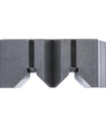 All Metal Handheld Drill Guide For Straight Holes With Twenty Five Drill Guides In One One Eighth To One Half Inch In Sixty Fourth Inch Increments Dual V Groove Design For Round Stock And Corners Ideal For Diyers And Woodworkers - close-up of V groove