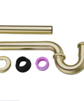 Brass P Trap Kit For Bathroom Sink One Quarter Inch Waste Drain With Flange And Slip Joint Extension Tube Brushed Gold Finish