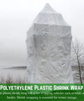 Tough As Nails String Reinforced Shrink Wrap Roll 16 X 25 Feet waterproof film covering a boat for winter storage.