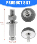 Heavy Duty Aluminum Anodized Rubber Removal Buffing Wheel With Adaptor For Tire Texturing and Industrial Surface Smoothing Tasks, showing size dimensions and details.