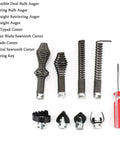 Heavy Duty Drain Cleaning Attachment Kit For Snake Machines Includes Nine Cool Tools Like Grease Cutters And Spiral Drills To Clear Clogs Fast Any Home Spot Works With Ridgid C4 C6 C7 C8 C9 Units To Get Stuff Fixed, 9 steel attachments shown