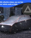 Beefed Up Heavy Duty Hail Protection Car Cover For SUV Waterproof Padded Outdoor Shield With Reflective Stripes in snow