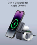 3 In 1 MagSafe Wireless Charger Stand For iPhone 17 16 15, Apple Watch Series 1 To 8 Ultra, AirPods with Adapter