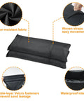 Heavy Duty Sandbags For Outdoor Umbrella Base Set Of 2, Weatherproof Sunshade Weights with fabric features and Velcro fasteners shown
