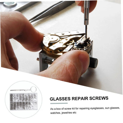 1000 Pcs Sunglasses Repair Screws Kit With Storage Case For Eyeglasses Watches And Jewelry Compact Grab And Go Tool Set