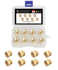 Brass NPT Hex Bushing Reducer 3/8 Inch Male to 1/4 Inch Female Pipe Fittings Set with Case, 8-Piece, 1200 PSI Rating