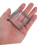 Hand holding transparent Push Button Safety Cover 2 Pack Sturdy Plastic Protection Cap for computer, dishwasher, washing machine